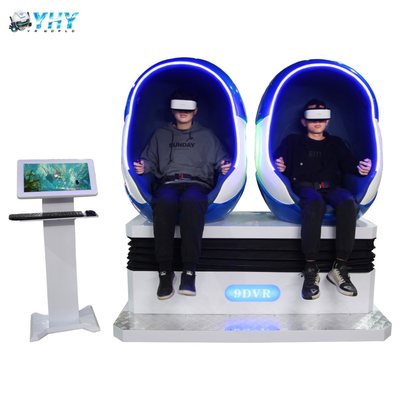 Πλήρης κίνηση 2 κινηματογράφοι κινηματογράφων εδρών αυγών καθισμάτων 9D VR που πυροβολούν τον προσομοιωτή παιχνιδιών