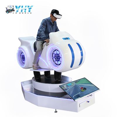 Άσπρος προσομοιωτής μοτοσικλετών μηχανών 9D VR παιχνιδιών Arcade προσομοιωτών ποδηλάτων μηχανών