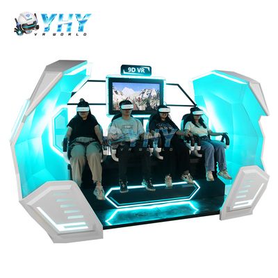 9D VR Cinema 4 Seats Dynamic Simulator Shooting Joystic Virtual Realitiy Motion Chair Indoor Theme Park