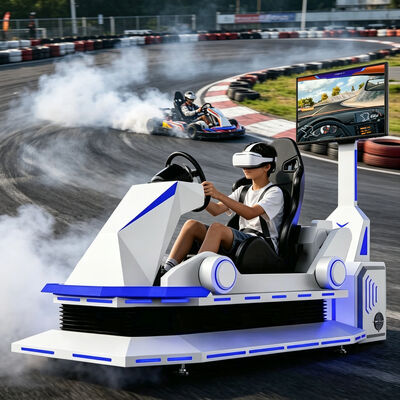 VR Karting αγωνιστικό αυτοκίνητο Μαύρο ή λευκό 9D Virtual Reality Kart προσομοιωτής Διασκέδαση μηχανή παιχνιδιού Racing motion simulator