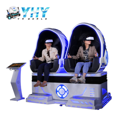 Διπλός κινηματογράφος 3 αυγών VR καθισμάτων 9D DOF VR έδρα με το παιχνίδι πυροβολισμού ρόλερ κόστερ