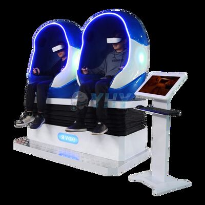 Εμπορική καρέκλα κινηματογράφου 9D VR Egg με κάθισμα προσομοιωτή VR 2 παικτών για πάρκα ψυχαγωγίας & εμπορικά κέντρα