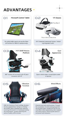 Διαδραστικός VR Ride Εικονική Πραγματικότητα Συγκροτητής περιστροφής Vr 9d Δυναμικό Κινηματογράφο Εντυπωσιακή Διασκέδαση Κινηματογραφική λειτουργία