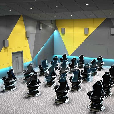 Πτητικό Κινηματογράφο Προσαρμοσμένο Εργοστάσιο Δυναμικό Συγκροτητή Κινηματογράφου Πολυπαίκτη Κινηματογράφο VR Διασκέδαση 9D Καρέκλα Κινηματογράφου