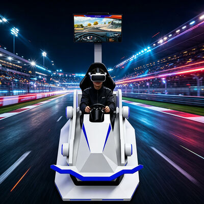 VR Karting αγωνιστικό αυτοκίνητο Μαύρο ή λευκό 9D Virtual Reality Kart προσομοιωτής Διασκέδαση μηχανή παιχνιδιού Racing motion simulator