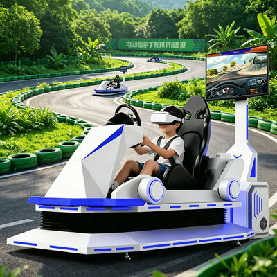 VR Karting αγωνιστικό αυτοκίνητο Μαύρο ή λευκό 9D Virtual Reality Kart προσομοιωτής Διασκέδαση μηχανή παιχνιδιού Racing motion simulator