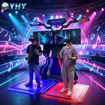 Πλατφόρμα μάχης VR 360 εικονικής πραγματικότητας για δύο παίκτες με κατασκευή από μέταλλο και υαλοπλαστική για χρήση σε εσωτερικό εμπορικό κέντρο