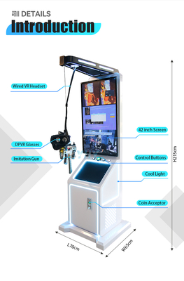 9D VR Shooting Arcade Παιχνίδι Μηχανή Εικονική Πραγματικότητα 42 ιντσών Εικονική Εικόνα Ζωντανή Εμφάνιση VR Shoot Simulation