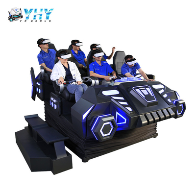 Κίνηση 220V αυτοκινήτων 9D πολεμιστών προσομοιωτών παιχνιδιών VR Multiplayer με 6 καθίσματα